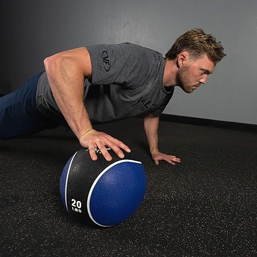 Miniatura 8 de Valor Fitness Pelotas medicinales con peso de goma de mano, pesas para equilibrio de núcleo, equipo de entrenamiento abdominal, ejercicio de