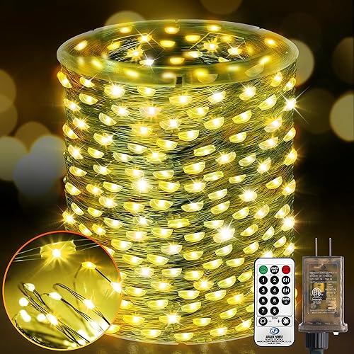 Vista 17 de KNONEW Guirnalda de luces de Navidad para exteriores de 400 pies, 1200 luces LED para exteriores, impermeable, 8 modos, tiempos de memoria, Varios