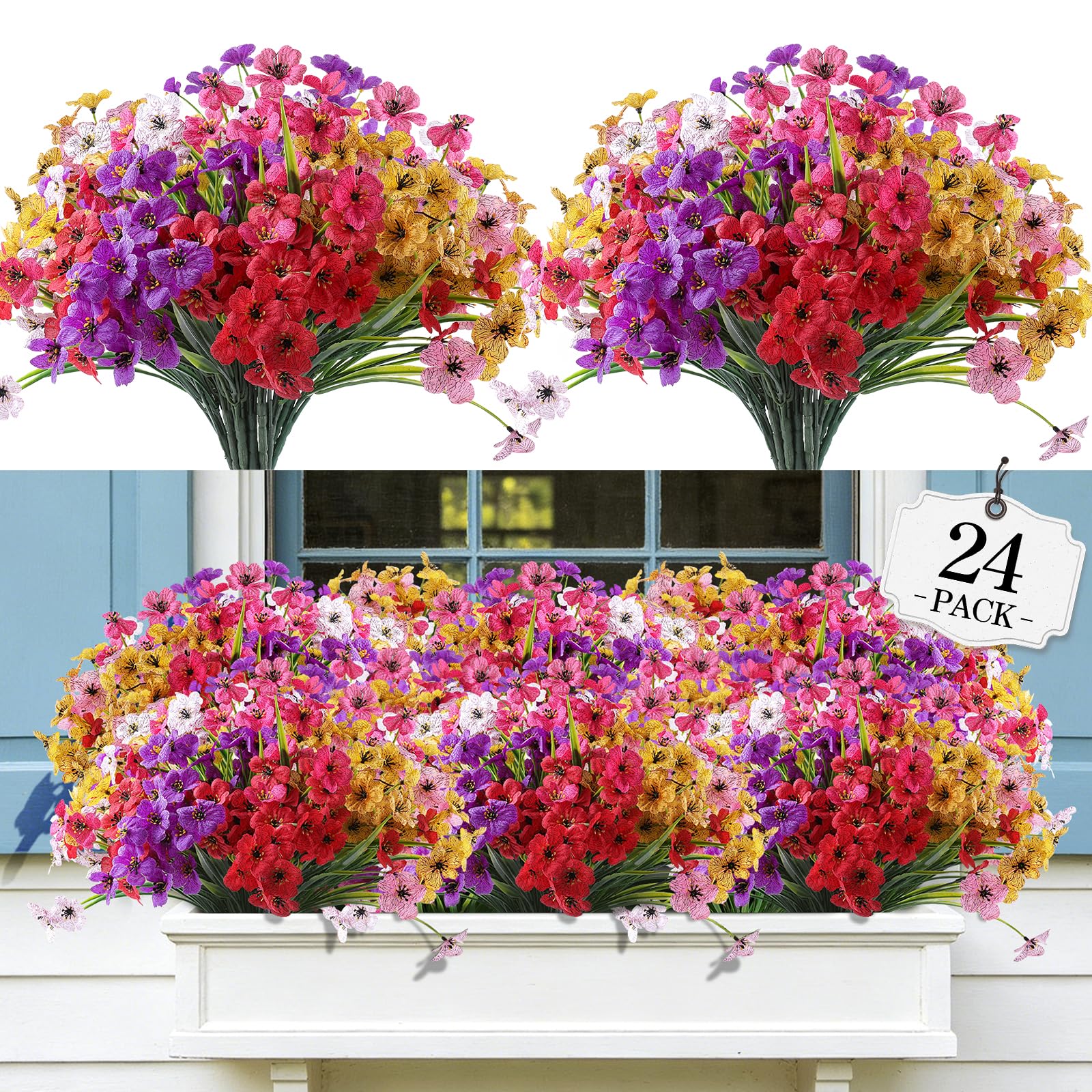 AGIRL Artificial Flowers Outdoor UV Resistant Fake Plant Garden Patio Decor
