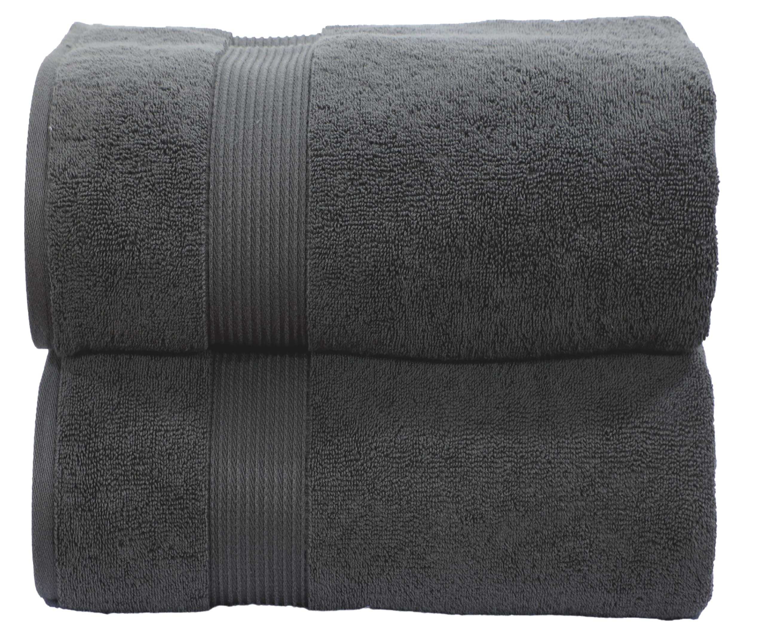 Juego de toallas de baño extragrandes (90x180 cm, paquete de 2) 100% algodón, súper suaves, de calidad de hotel, 600 g/m², hilado en anillo, absorbente, juego de toallas de baño de baño (gris)
