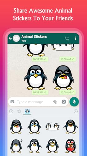 Lovely Animal Stickers For Whats App