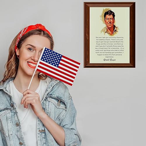 Miniatura 4 de Ronald Reagan Quotes "Only One Way to Get Real Gun Control" -8 x 10" Presidential Portrait Wall Art Print -Ready to Frame. Modern