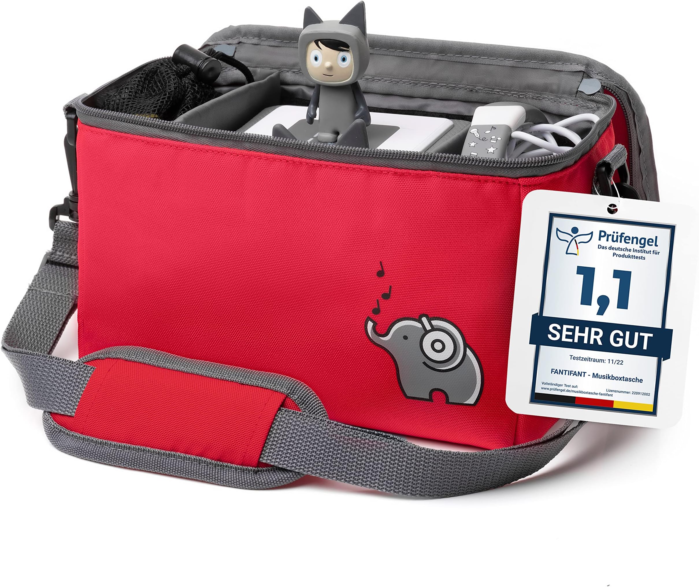Fantifant Music Box Transport Bag for Toniebox and Tigerbox - Mesh Bag Included - Recycled PET Arrot