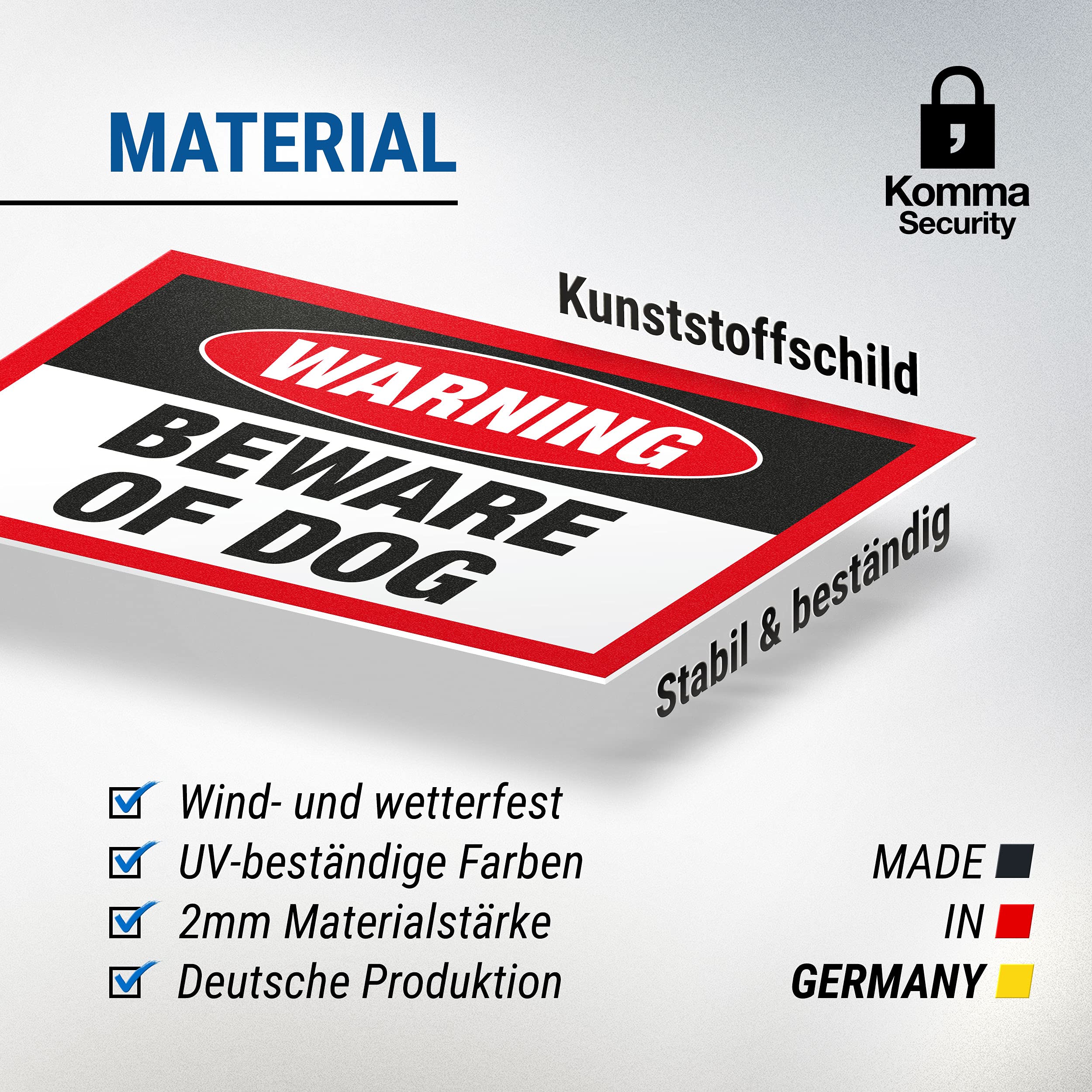 Cartello Attenzione Cane Multilingue - 6 Lingue Per Giardino E Porta - Foto 12