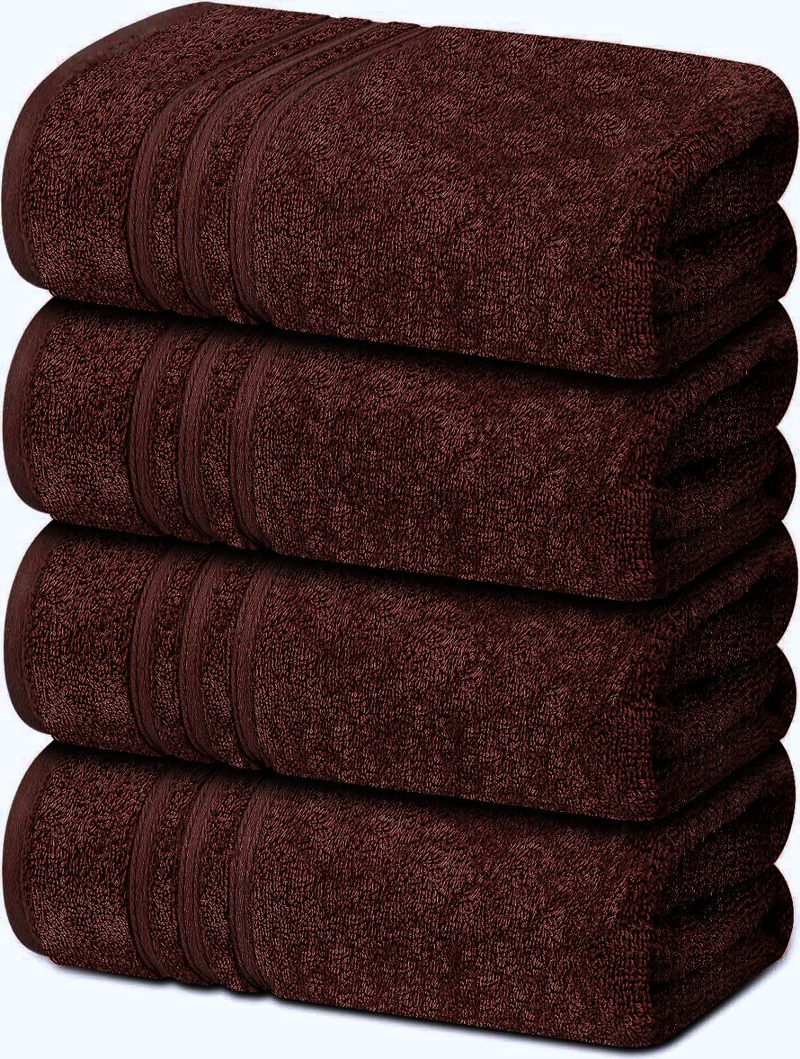 Textile Do Chocloate 4 X Large Bath Towels 100% Egyptian Cotton High Absorbent 500 Gsm Hotel Quality Jumbo Bath Towel Set (4, )