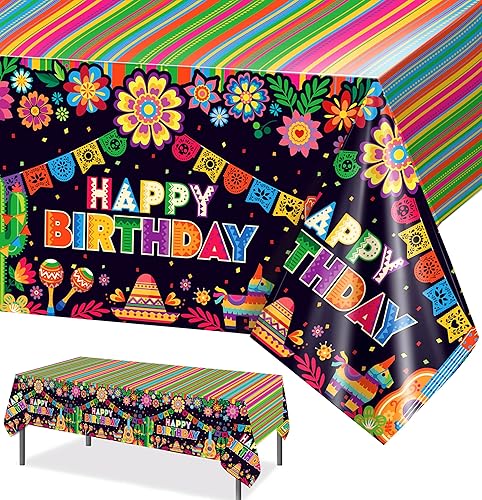 PHOGARY 6 manteles mexicanos para fiestas temáticas de cumpleaños, decoraciones de fiesta de plástico, para noche de tacos mexicanos, Cinco de Mayo,