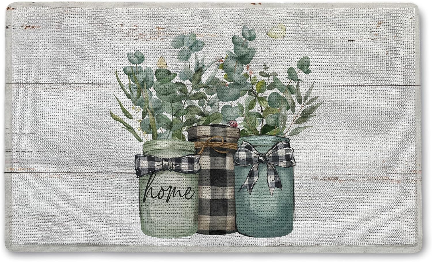 Sage Green Welcome Door Mat Outside Entrance, Green Front Door Mat Outside Entrance, Welcome Mats for Front Door, 17 x 30 Inch