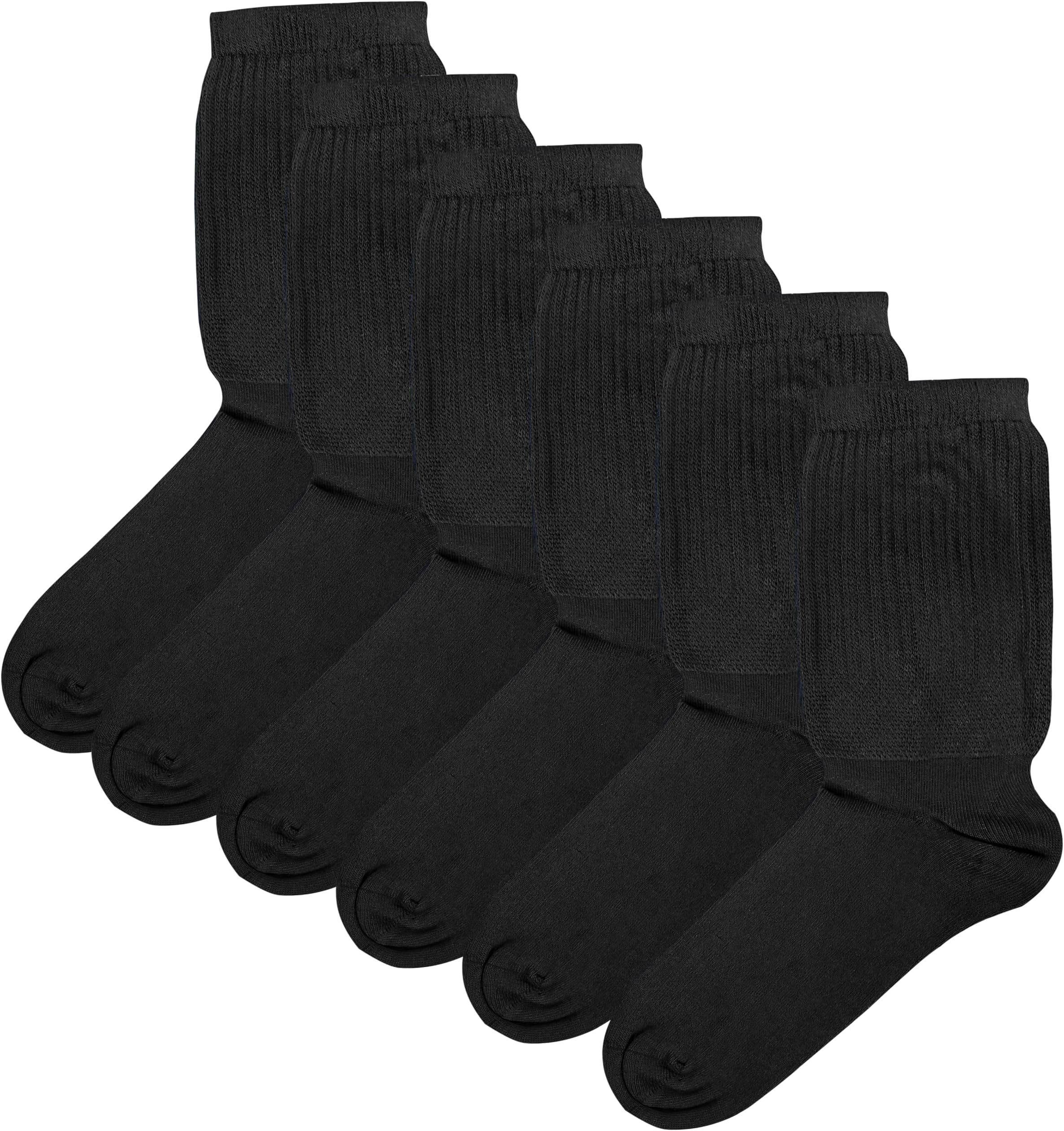Sock StackPack of 6 Women's Extra Wide Bamboo Socks Ultra Soft Loose Top Breathable Ladies Sock Non Elastic Gentle Cuff Perfect for Everyday Wear UK Size 4-8