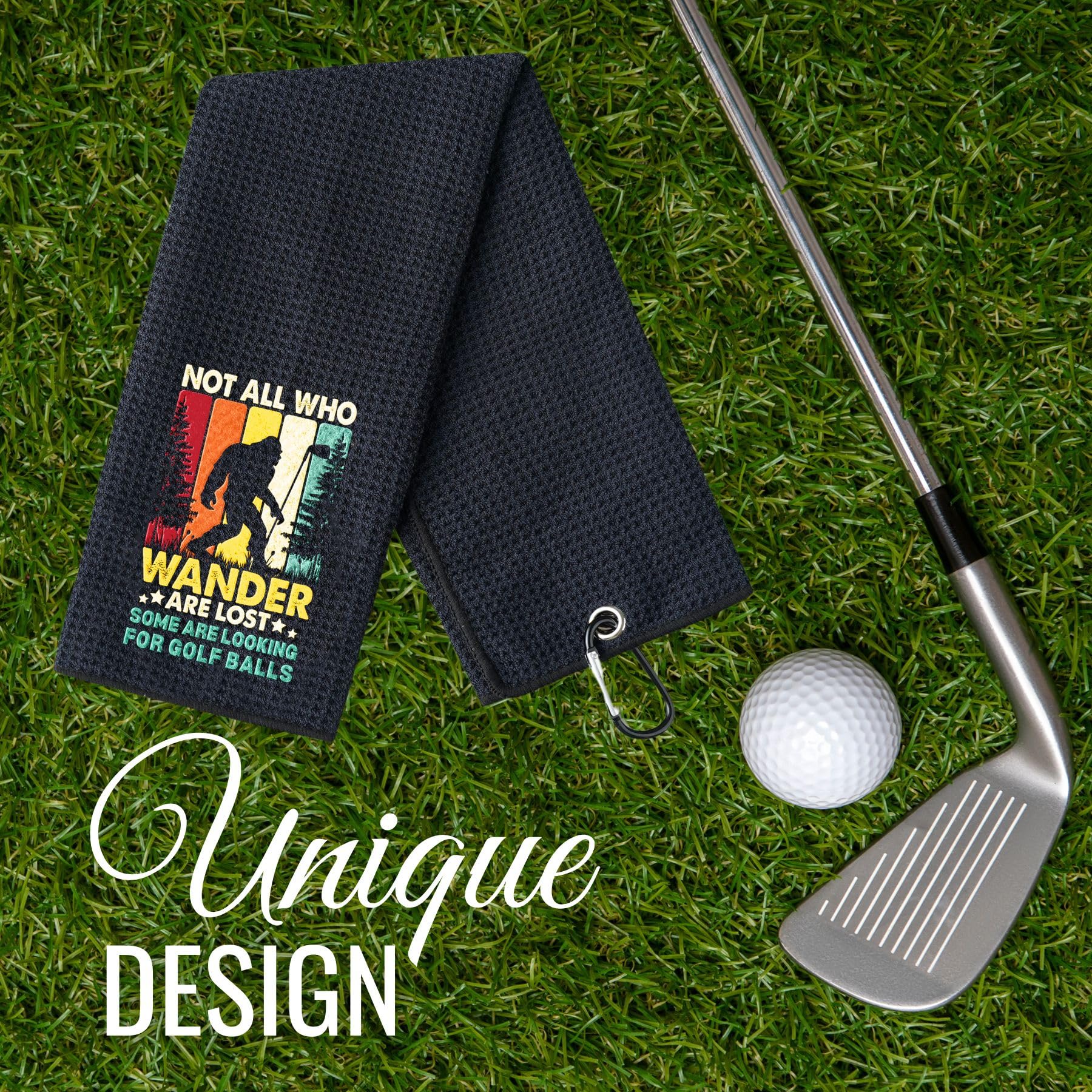 CybGene Bigfoot Gifts for Men, Sasquatch Gifts Golf Towel, 16”x 24” Sasquatch Microfiber Golf Towel, Ideal for Big Foot Sasquatch Golf Lovers