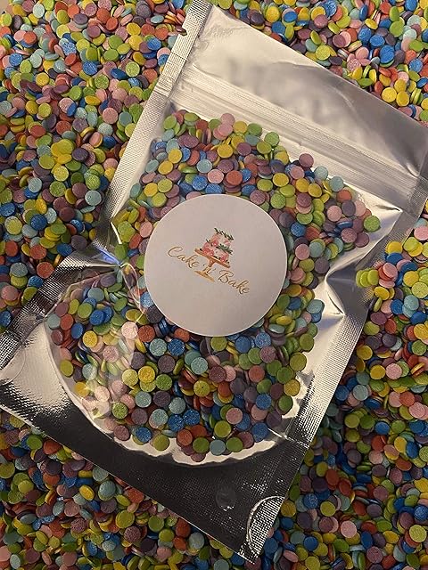Pink Pearlised Confetti Edible Cupcake Cake Topper Sprinkles (Rainbow)