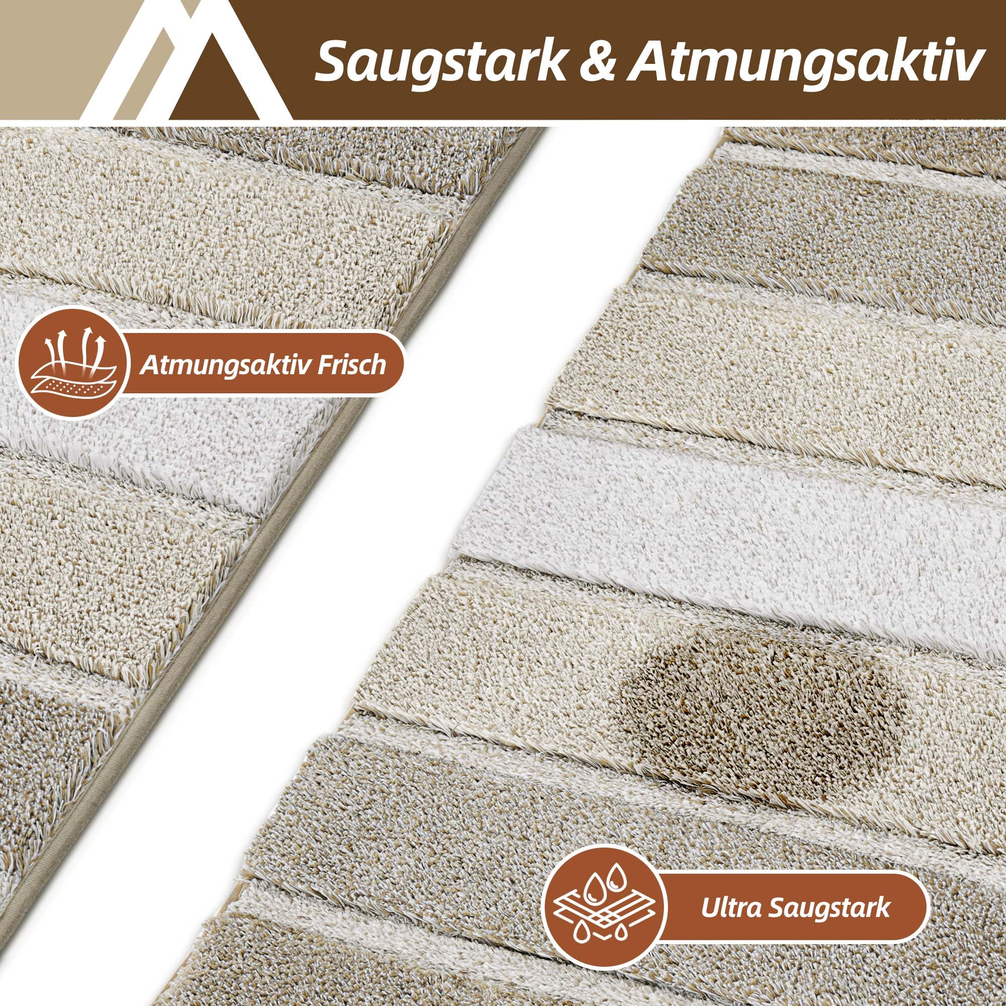 COSY HOMEER Badezimmerteppich 50 x 150 cm, Beige