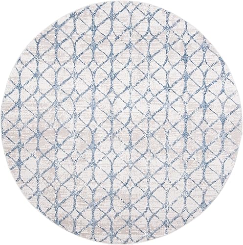 Miniatura 51 de SAFAVIEH Amelia Collection - Alfombra de área de 5.3 x 7.6 pies, color gris y azul marino, diseño geométrico, no desprende pelusa y de fácil