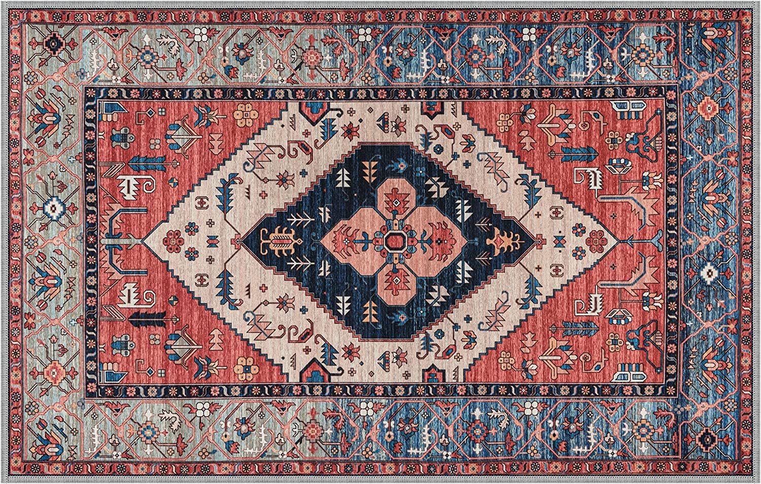 Indoor Door Mat 35.5"x59" - Non Slip Doormat Indoor Entrance Rubber Backing Front Door Mat Low Profile Machine Washable Home Door Mats Suitable for Front Back Door Bedroom Rug