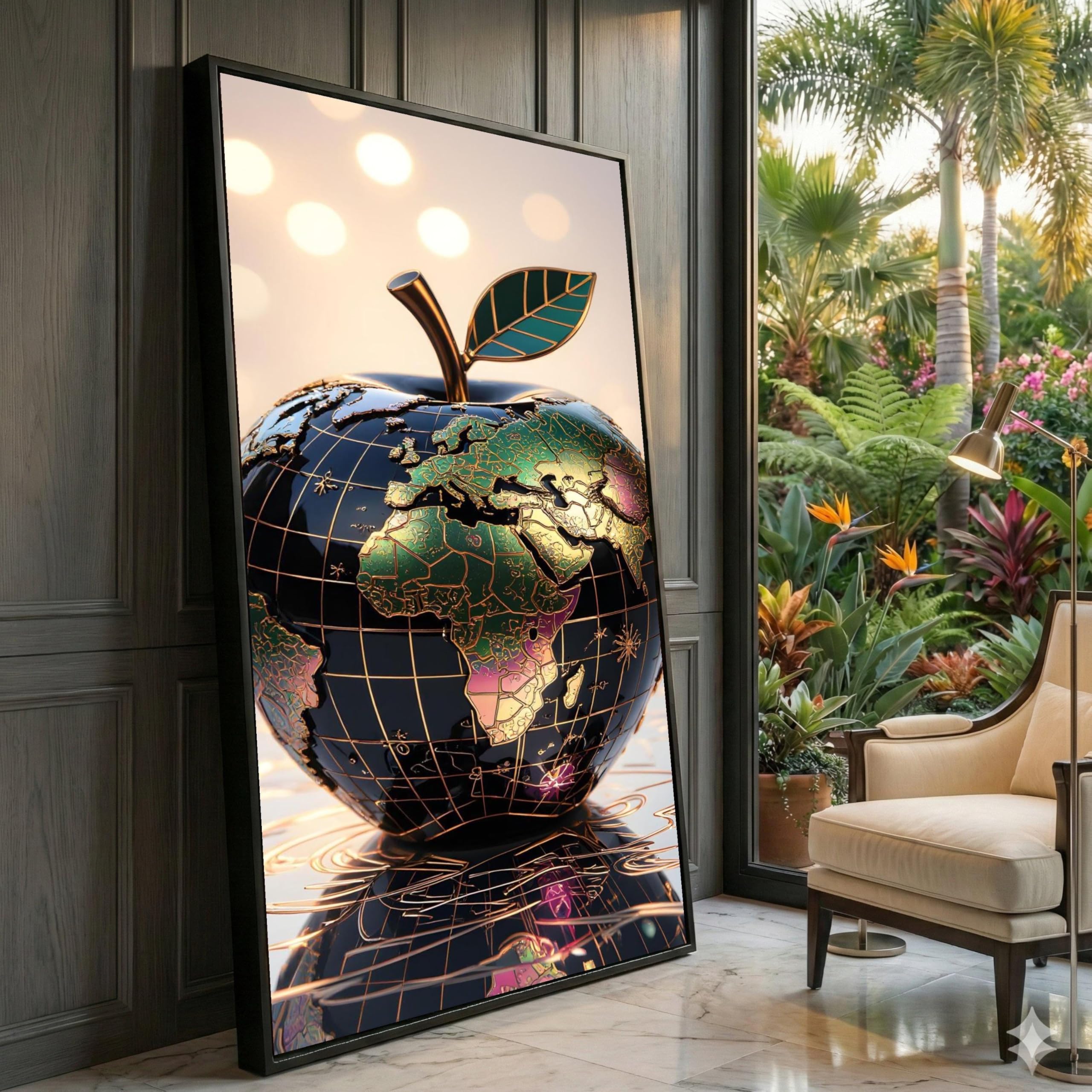 Tableau globe terrestre moderne pour habiller un grand mur de bureau vide - 8