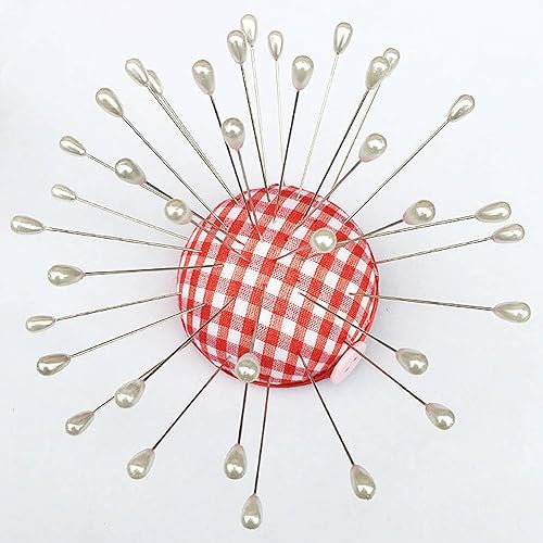 Miniatura 5 de Zlongron 100 alfileres de hijab, alfiler largo de perlas de lágrima, alfileres de ojal, alfileres de ojal, también se pueden utilizar para hacer