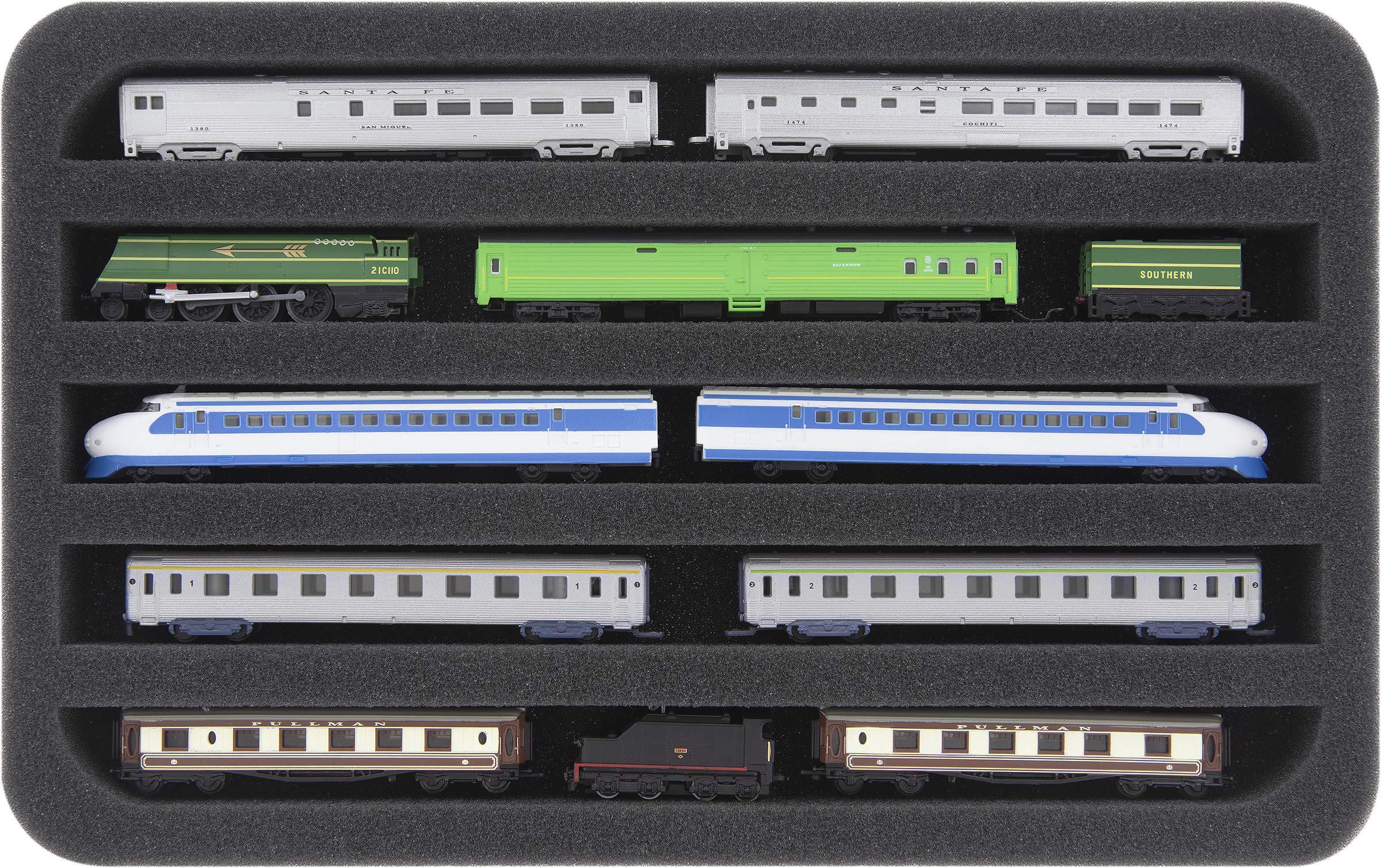Feldherr Magnetbox gelb für Modelleisenbahnen, Loks und Fahrzeuge - 5 Stege für Spur Z - liegend