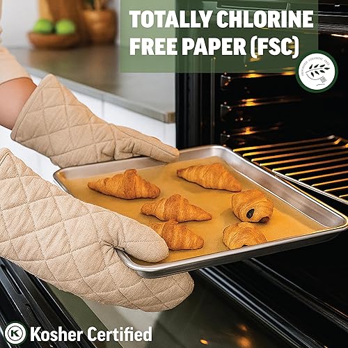 Vista 3 de Zenlogy 18x26 (1000 Sheets) Large Unbleached Parchment Paper Liners for High Heat Baking - Exact Fit for Your Commercial Full Size Sheet Pans