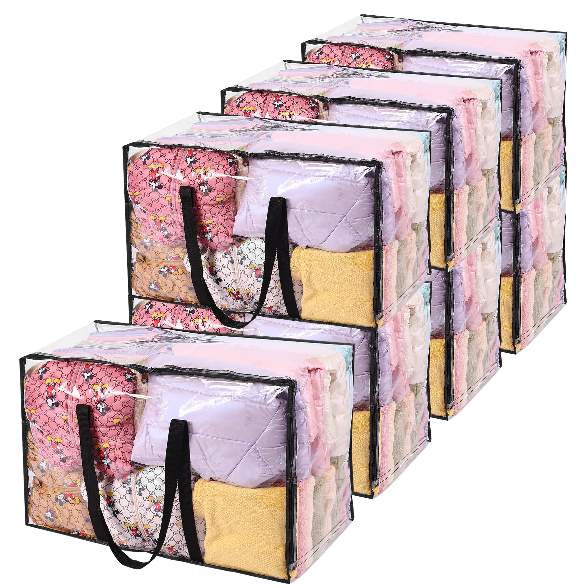Vieshful 7 Pack 110L Clear Comforters Storage Bags with Zipper