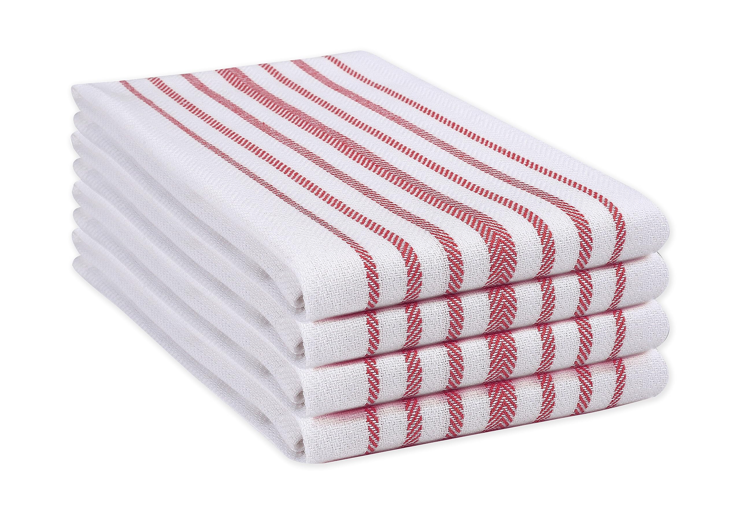 COTTON CRAFT Set 12 Strofinacci Da Cucina A Righe Salsa - 100% Cotone, Assorbenti, Asciugatura Rapida, Multiuso, 40,6x71 Cm, Assortiti 4 Colori - copertina