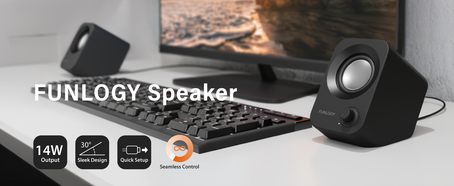美品】DELL U2419H、FUNLOGY Speaker Amazon.com: FUNLOGY Speaker - 14W Stereo PC Speakers, USB Powered
