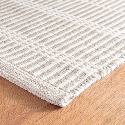 Miniatura 5 de Dash and Albert Marlo - Alfombra de área para interiores y exteriores, 2 x 3 pies, alfombra decorativa tejida a mano con rayas platinadas, duradera,