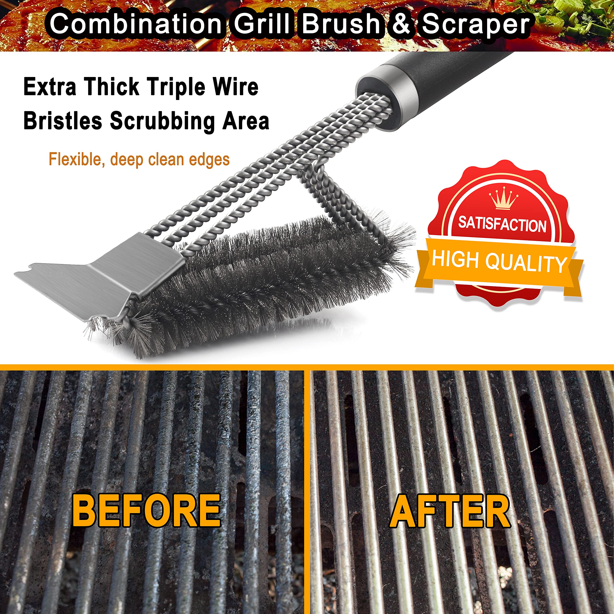 Grill Brush and Scraper Best BBQ Cleaner Perfect T... - Vicedeal