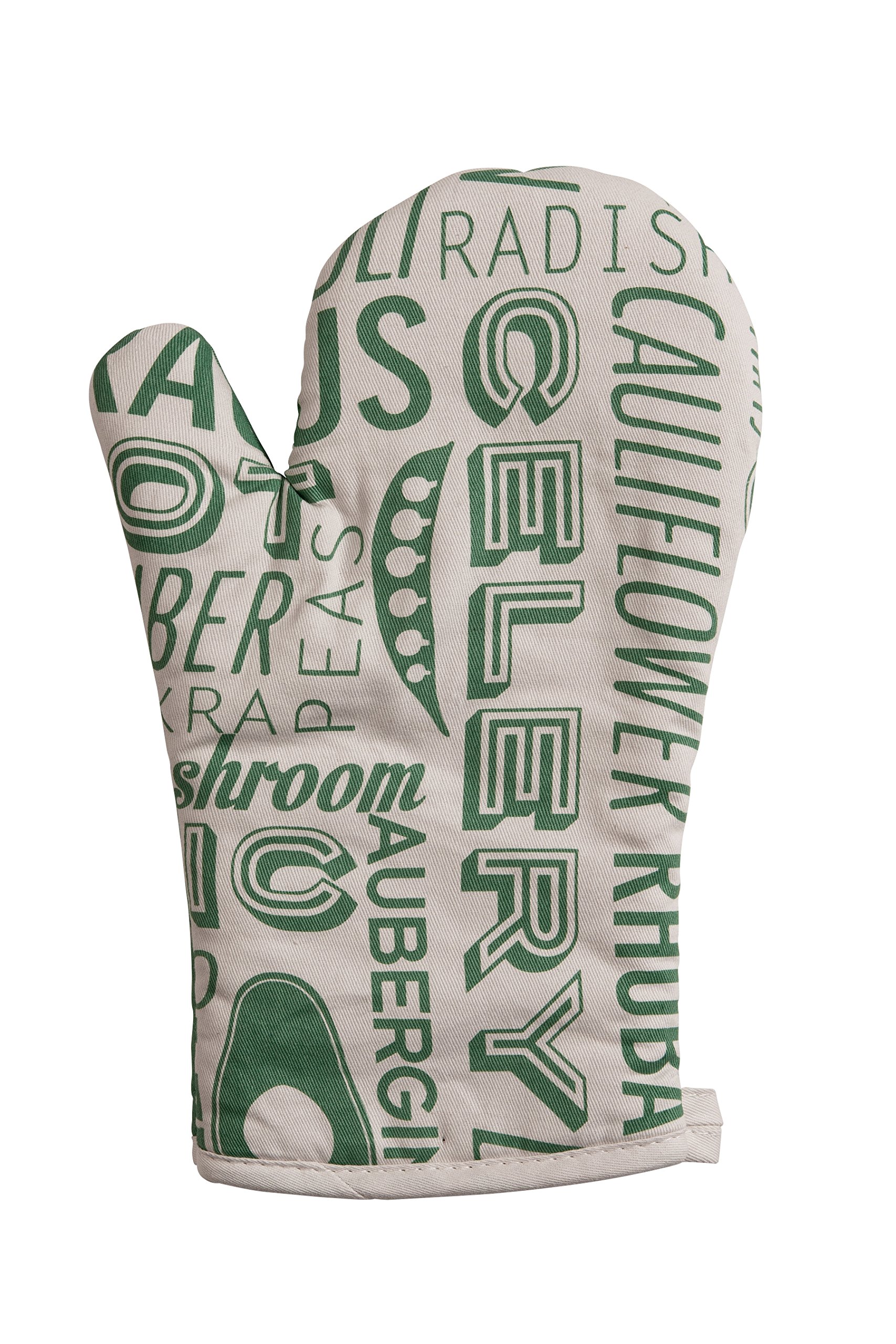 Orsina Green Cotton Oven Glove - Contemporary Quilted Heat Protection