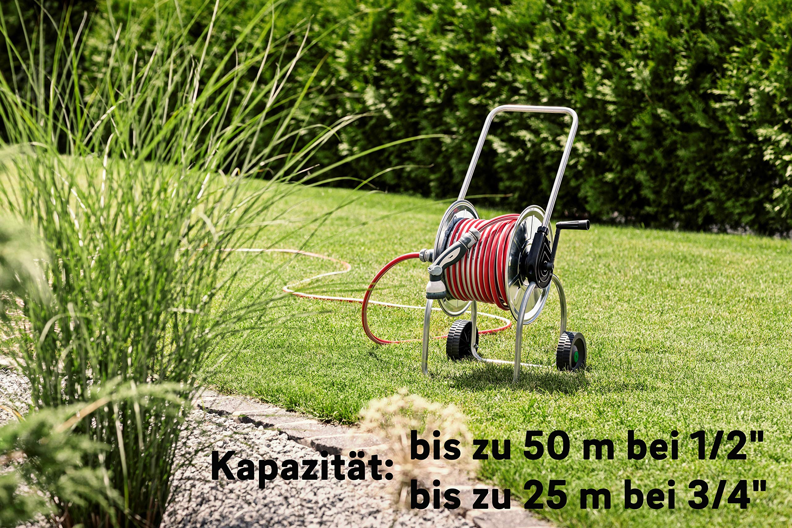 Rehau Comfort Schlauchwagen Vollmetall für Max. 50 Meter 1/2 Zoll Schlauch
