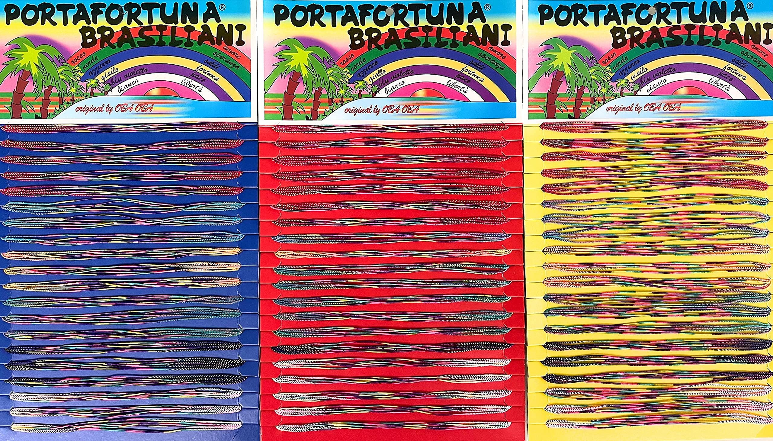 R&F srls Bracciali porta Fortuna BRASILIANI 1 blister da 100 Filini Multicolore Colore cartone casuale