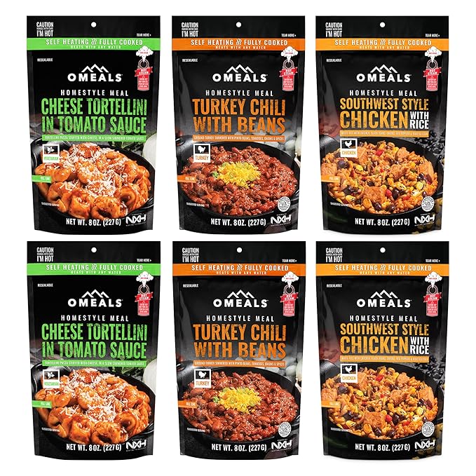 OMEALS Backpacking Meals 6 Good to Go Meals for Hiking