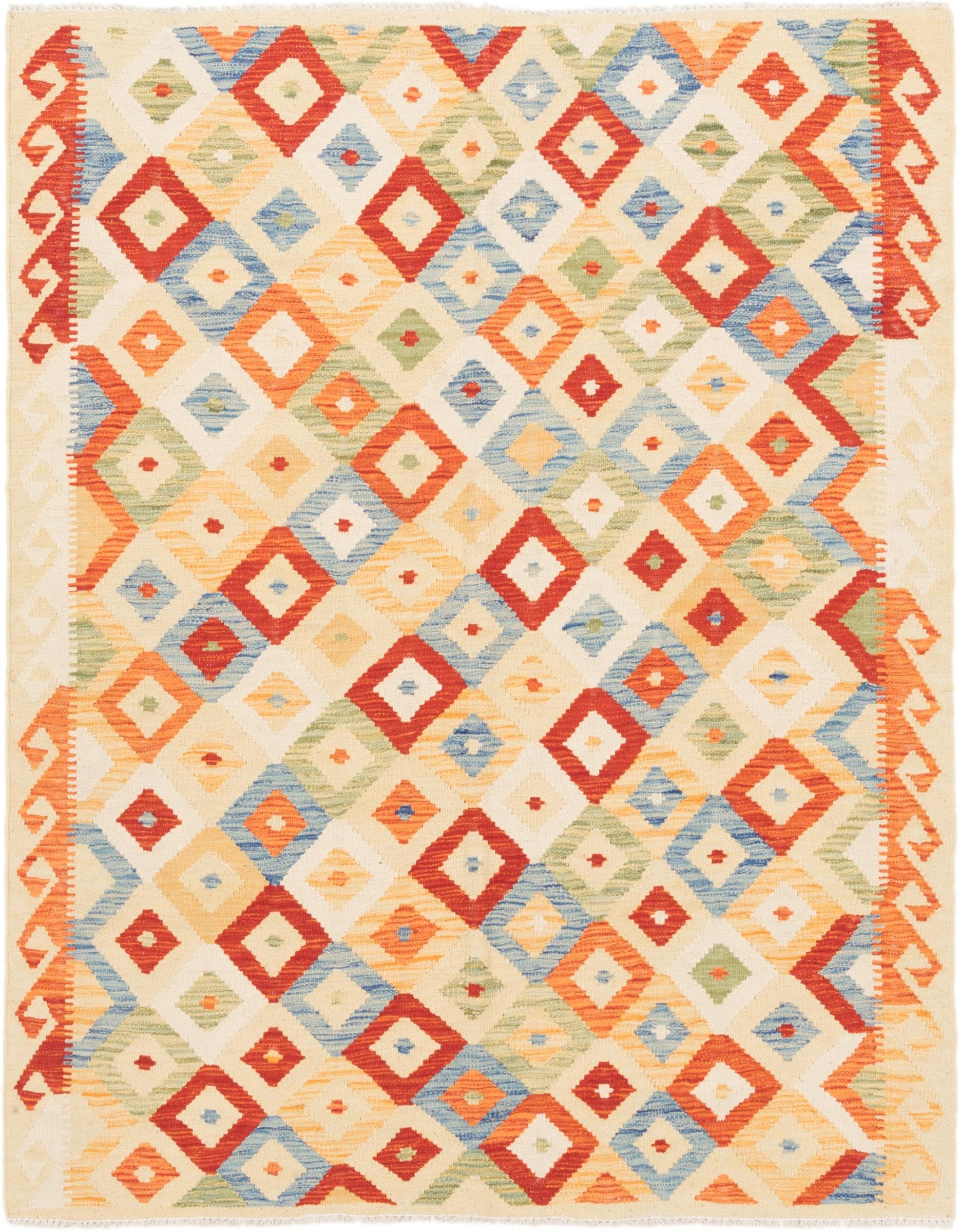 Tapis Kilim Afghan 130x165 tissé à la main en laine authentique