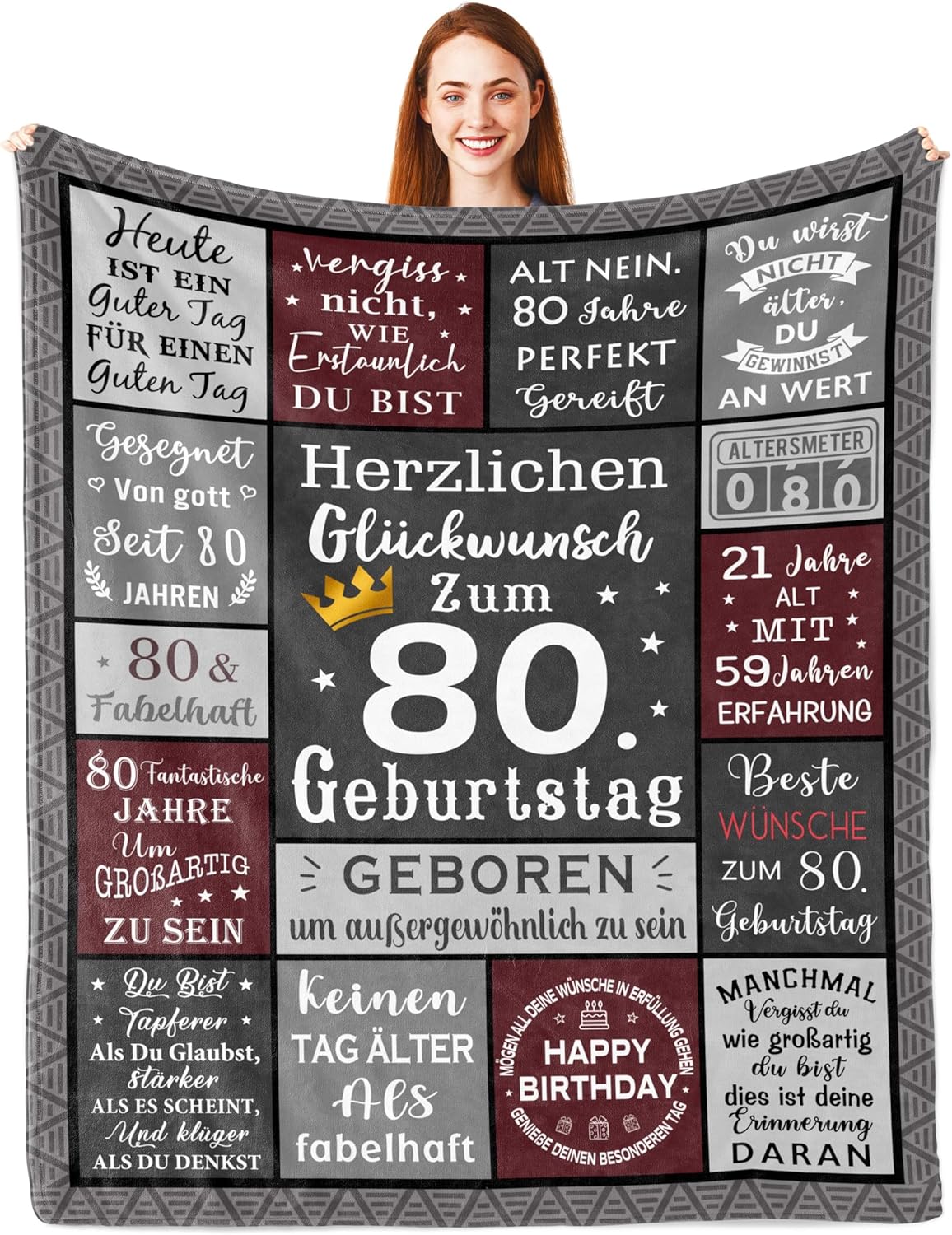 Parcae Geschenke zum 80 Geburtstag Mann, Deko und Frauen-Decke 150x130CM für 1945-Jahrgang