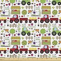 Vista 141 de Lunarable Tela suculenta de The Yard, flores en acuarela estilo pintura coloridas flores de primavera tema de jardinería, tela de microfibra