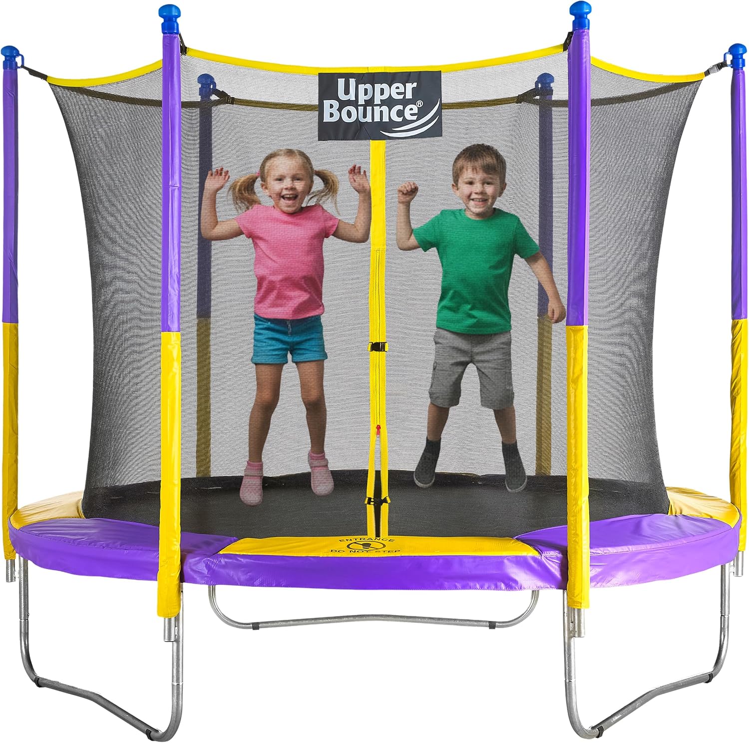 Machrus Upper Bounce Round Trampoline Outdoor Backyard with Enclosure Net, Recreational, Gymnastics Activity for Kids and Adults