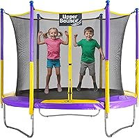 Vista 7 de Machrus Upper Bounce Round Trampoline Outdoor Backyard with Enclosure Net, Recreational, Gymnastics Activity for Kids and Adults