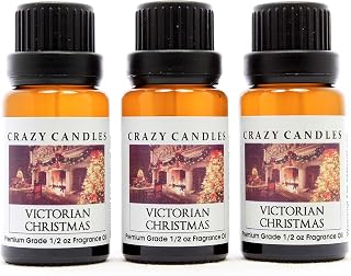 Victorian Christmas (Made in USA) 3 Bottles 1/2 Fl Oz Each (15ml) Premium Grade Scented Fragrance Oil (Clean Green Pine, Rum Fruitcake, Clean Soft Florals)