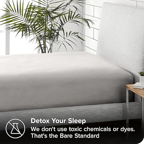 Miniatura 4 de Bare Home Sábana bajera ajustable de franela 100% algodón, aterciopelada suave y pesada, franela de doble cepillado, bolsillo profundo (King, gris