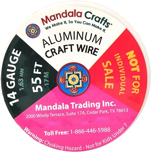 Vista 207 de Mandala Crafts Alambre de aluminio anodizado de calibre 8 para hacer joyas, alambre neutro flexible de color de 128 pies, flexible y flexible