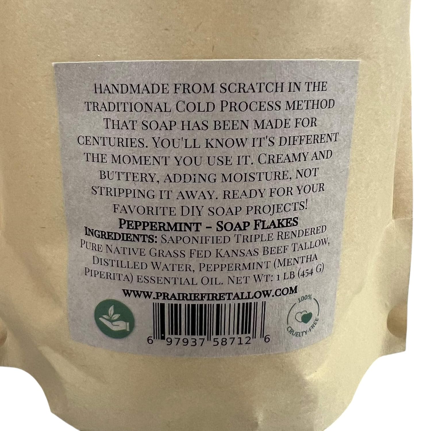 Pure Beef Tallow Soap Flakes - Made in USA - Grass Fed and Finished - Face, Body and Hair - Natural and Organic Frankincense