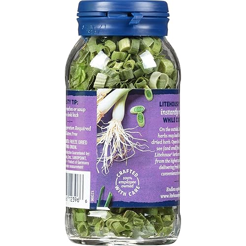Miniatura 9 de Litehouse Cebolleta liofilizada – Cebolla fresca de primavera, 1 manojo en el interior, sabor fresco, sin gluten, apto para dieta cetogénica, sin