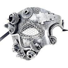 Storm Buy] Women & Man Steampunk Style Metallic Half Face Mask Halloween Costume Cosplay Party Mask For Adult