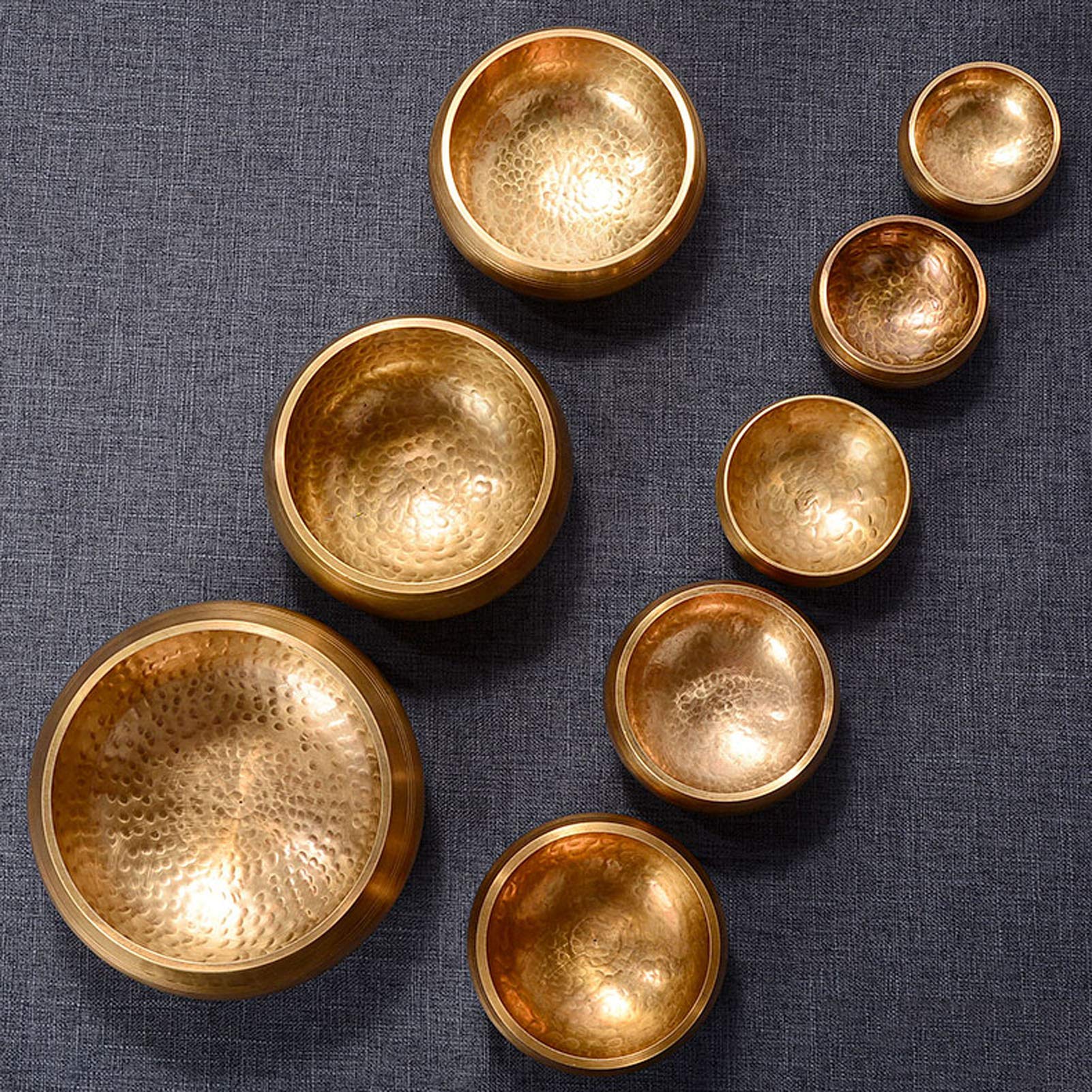 Tibetisches Klangschalen Set Aus Nepal Große Original Tibetische Klangschale Singing Bowl Aus Set Zur Yoga Meditation, Entspannung Und Achtsamkeit Das Ideale Geschenkset,A2