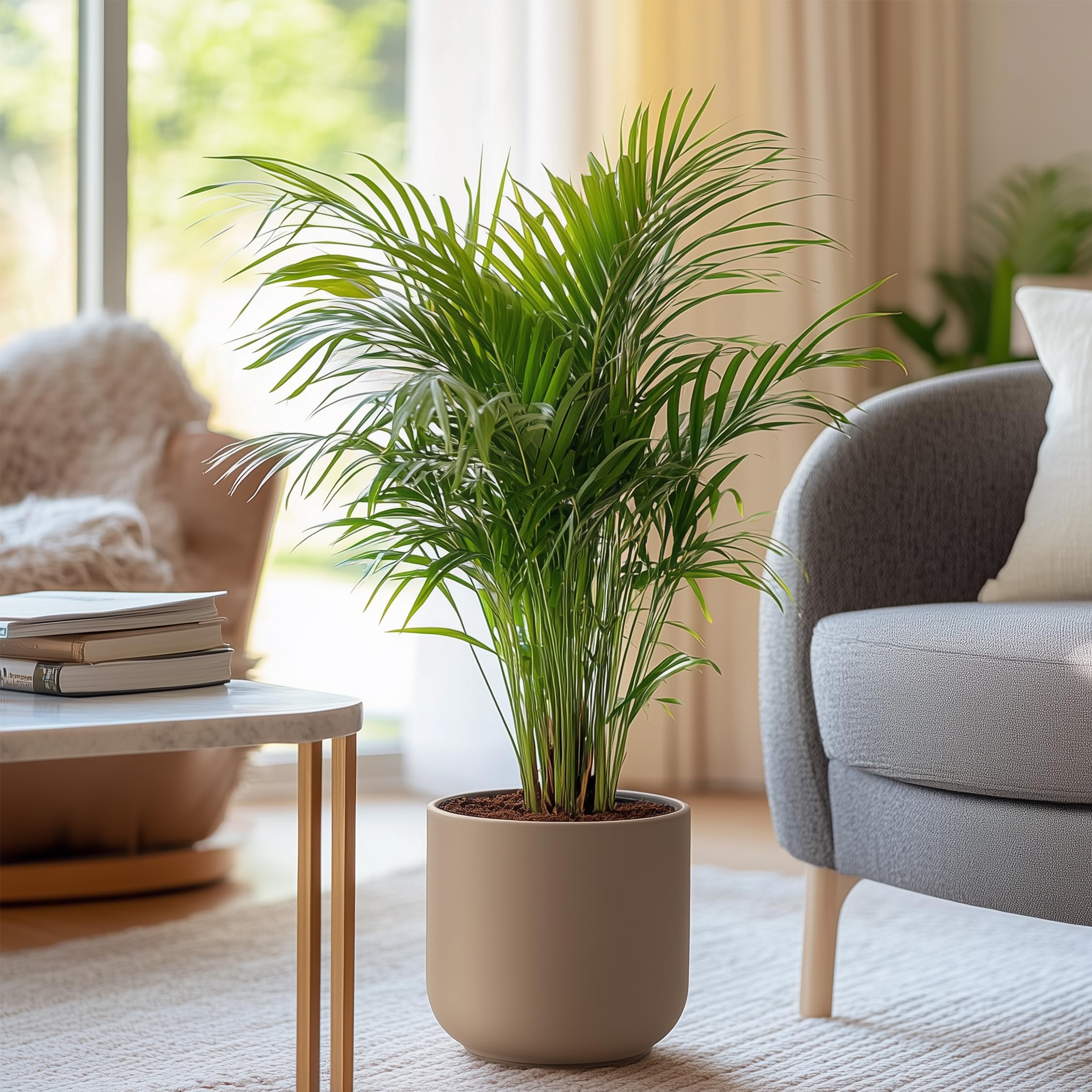 Plant in a Box - Palma Areca - Set di 2 - Dypsis lutescens - Altezza 100-120cm - Vaso 21cm - Pianta d’Oro Tropicale da Interno - Purifica l’Aria e Decora la Casa - Facile da Curare