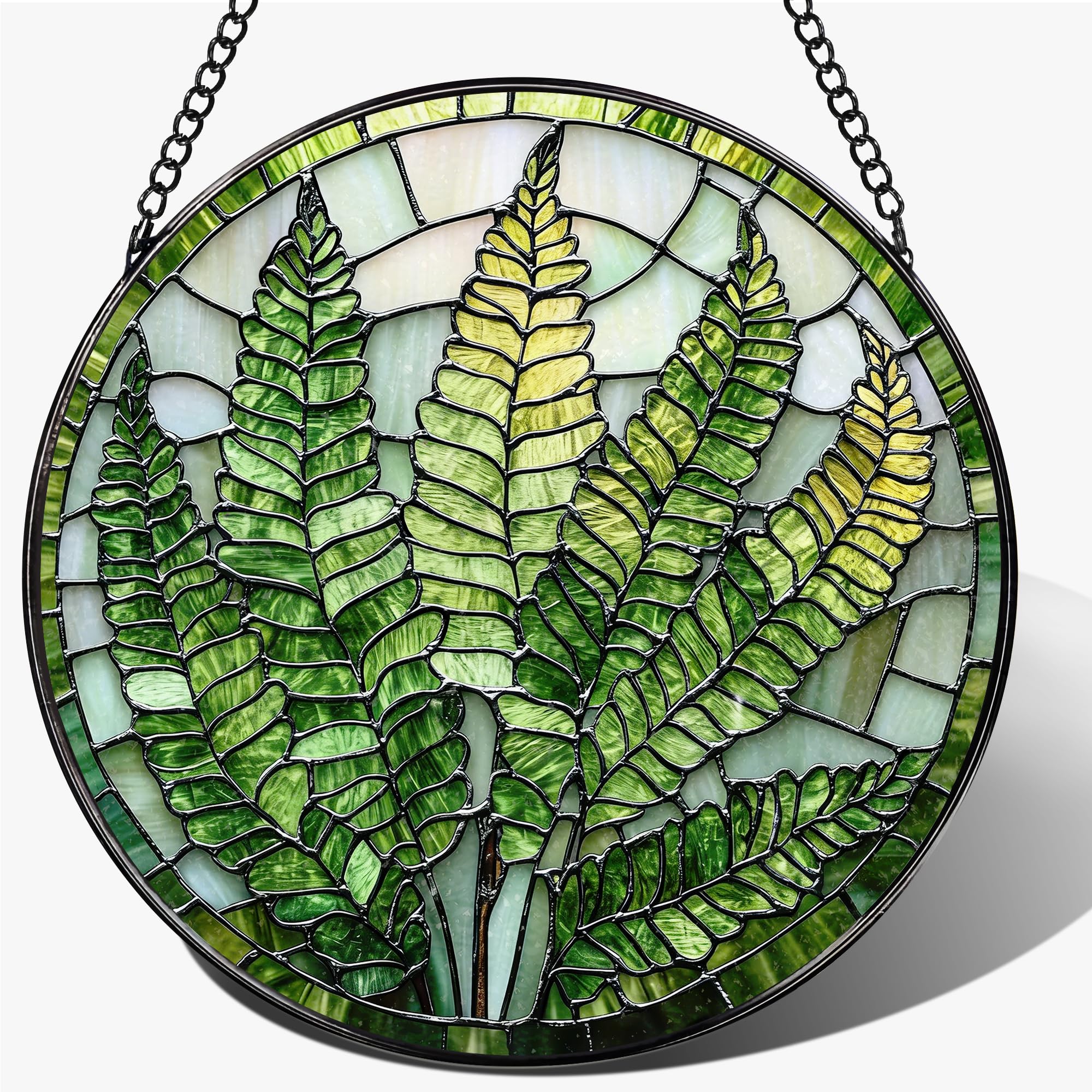 Adorno de helecho de vitral para conectar tu hogar con la frescura de la naturaleza