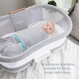 HALO Baby Sleepsack Swaddle Wearable Blanket, 3-Way Adjustable Infant Sleepsack, TOG 1.5, Ideal Temp, Oatmeal/Pink, Small, 3-6 Months, 13-18 Pounds