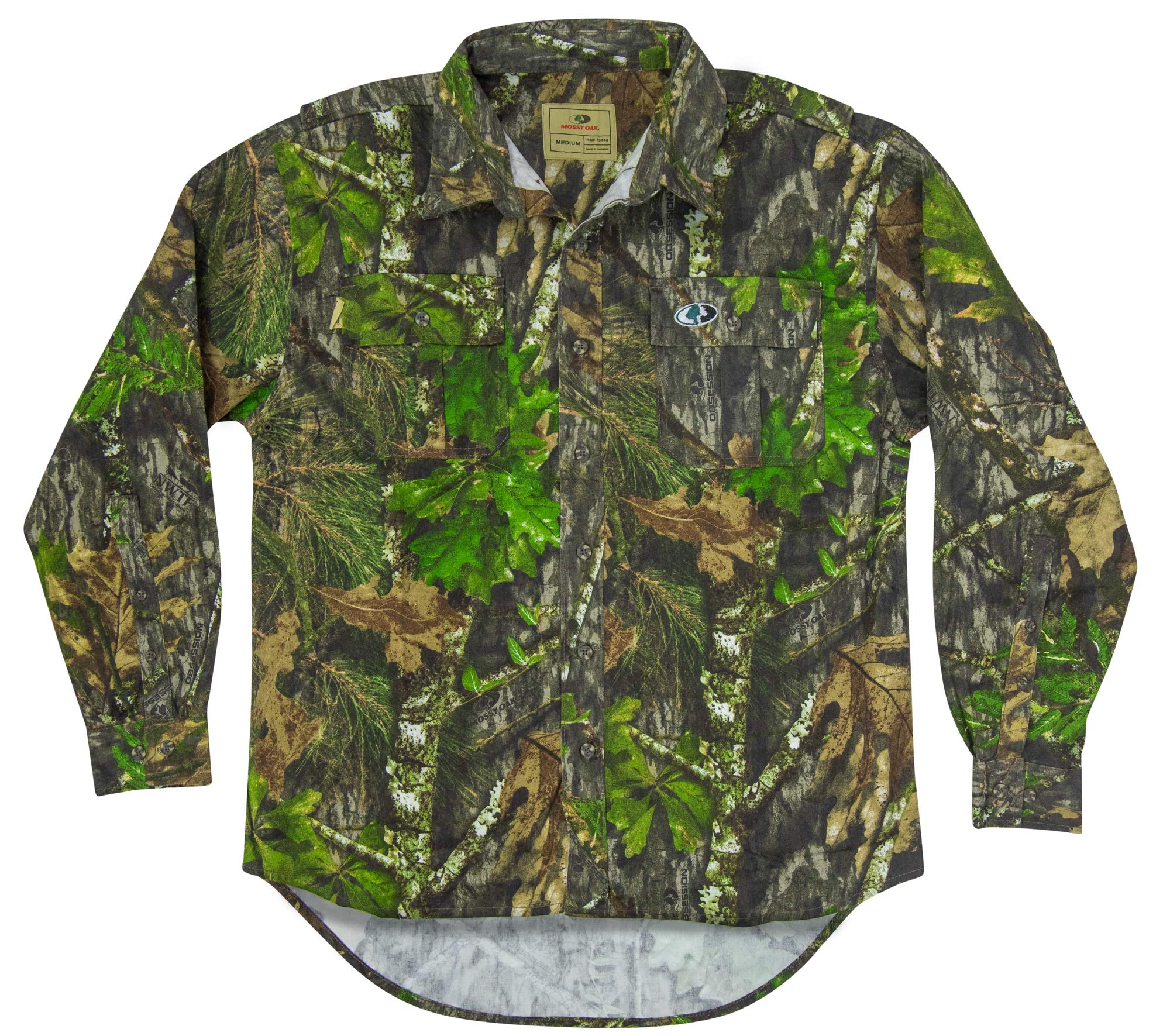 Mossy Oak Unisex - męskie koszule myśliwskie z długim rękawem Camo Cotton Mill, S