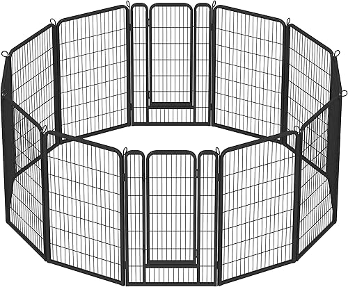 Yaheetech Corralito para perros al aire libre, valla de 12 paneles de 47 pulgadas, corral interior para perros grandes, medianos y pequeños,