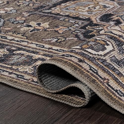 Miniatura 4 de JONATHAN Y WSH105C-28 Cirali Medallón grande adornado lavable a máquina, verdeazul marinocrema, 2 pies x 8 pies, fácil de limpiar, no desprende