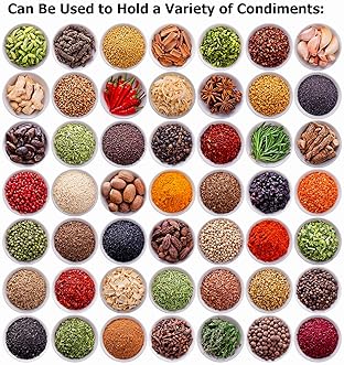 ME.FAN Clear Seasoning Rack Spice Pots - 4 Piece Acrylic Seasoning Box - Storage Container Condiment Jars - Cruet wit...