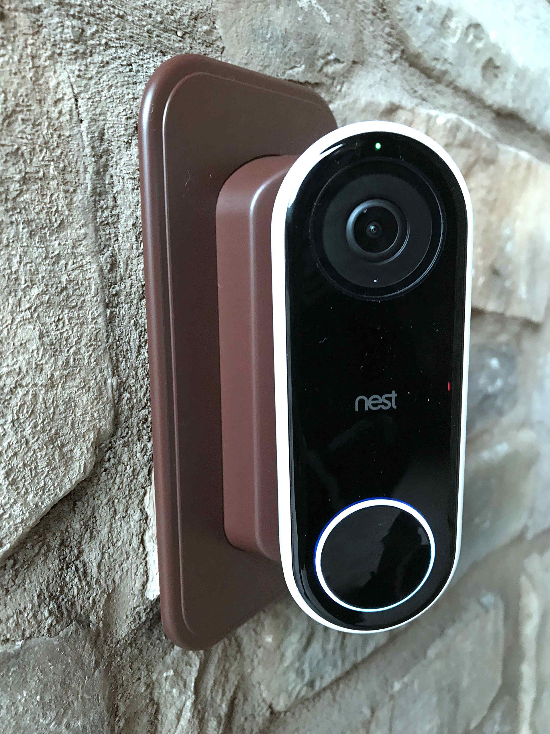 Wall Plate with 30 Degree Angle Mount for Nest Hello Video Door Bell - Coffee